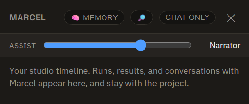 Off, Reactive, Narrator, Partner: each level adds exactly one behavior