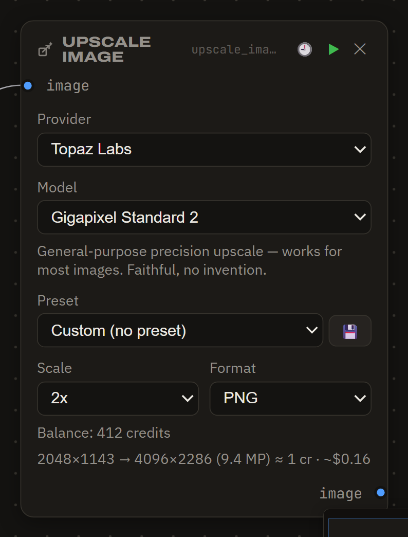 Credits are the billing truth: the live balance on the card and the quantized estimate on the node